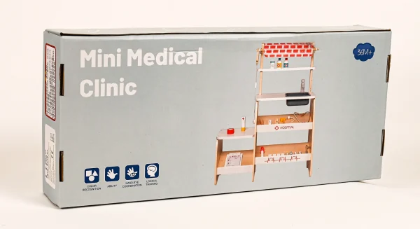 MINI MEDICAL CLINIC_2 Drevená ambulancia + 22ks príslušenstva