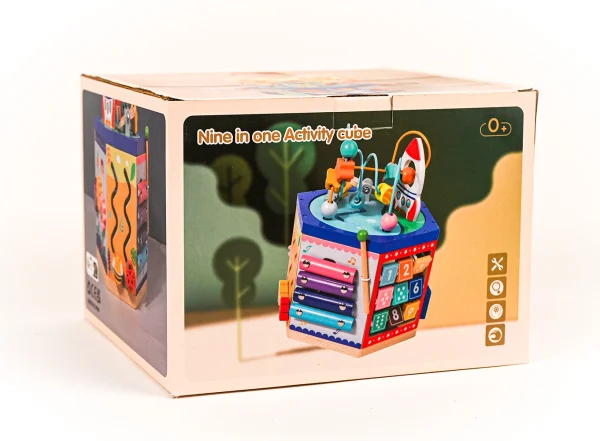 NINE IN ONE ACTIVITY CUBE_1 JoRAY montessori kocka s aktivitami