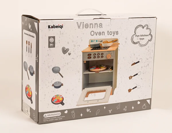 VIENNA OVEN TOYS_2 Drevený sporák s trúbou a príslušenstvom
