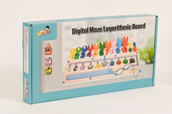 DIGITAL MAZE LOGARITHMIC BOARD_1 Edukačné počítadlo drevené MONTESSORI
