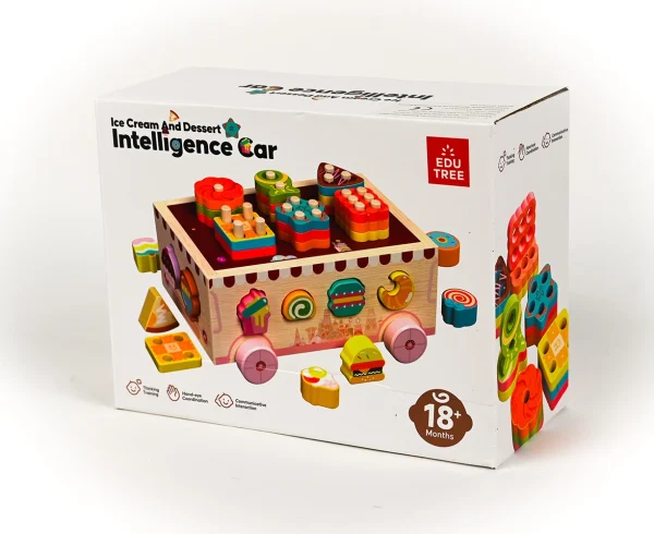 Intelligence car_1 Drevene montessori autíčko Ice Cream