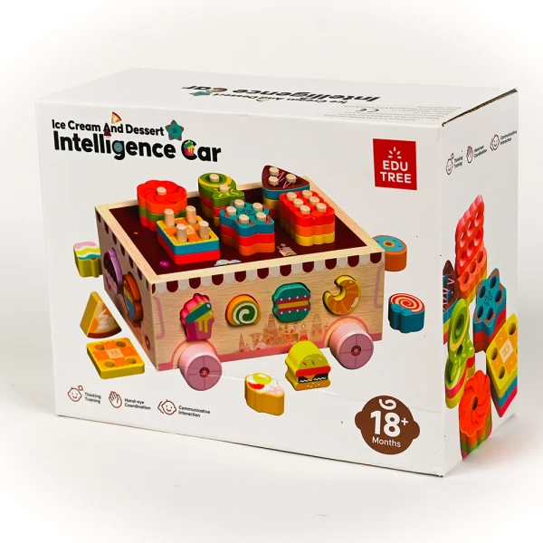 Intelligence car_1 Drevene montessori autíčko Ice Cream