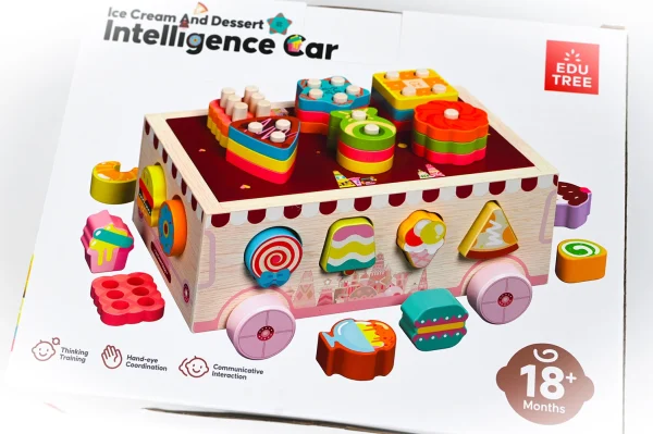 Intelligence car_3 Drevene montessori autíčko Ice Cream