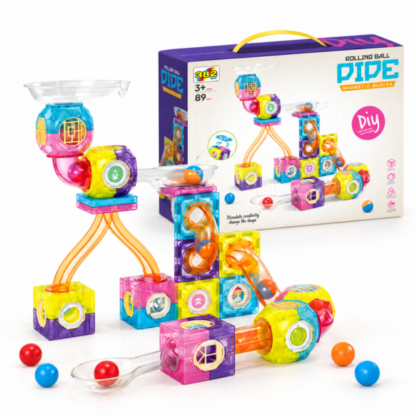Magnetická guľôčková dráha PIPE 89 dielov