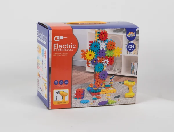 Electric building blocks 1 Elektrická stavebnica s ozubenými kolieskami a vŕtačkou (234 dielov)
