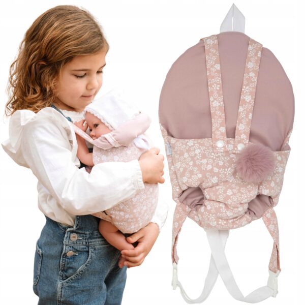 Nosič na bábiku Arias Pink Flowers pre bábiky 40–45 cm