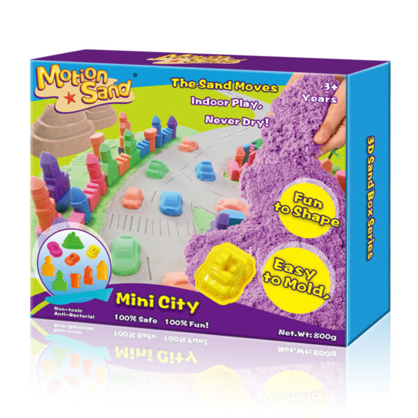 Motion Sand Mini City – kinetický piesok 800g s 3D boxom