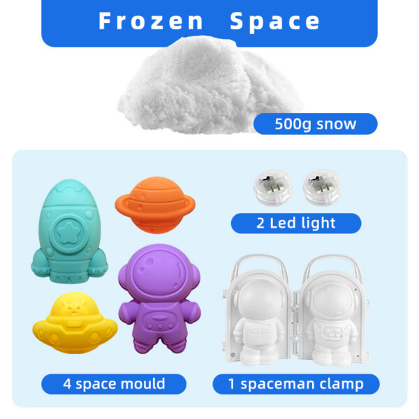 Snow Fairy – Frozen Space – modelovací sneh vo vesmírnom kufríku (500 g)