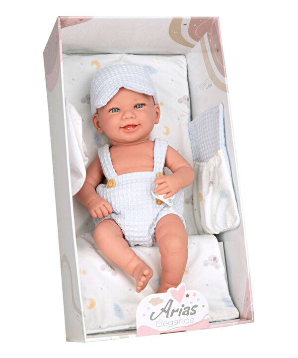 Bábika Arias Elegance Zoe 42 cm s vôňou vanilky, prebaľovacou podložkou a podbradníkom